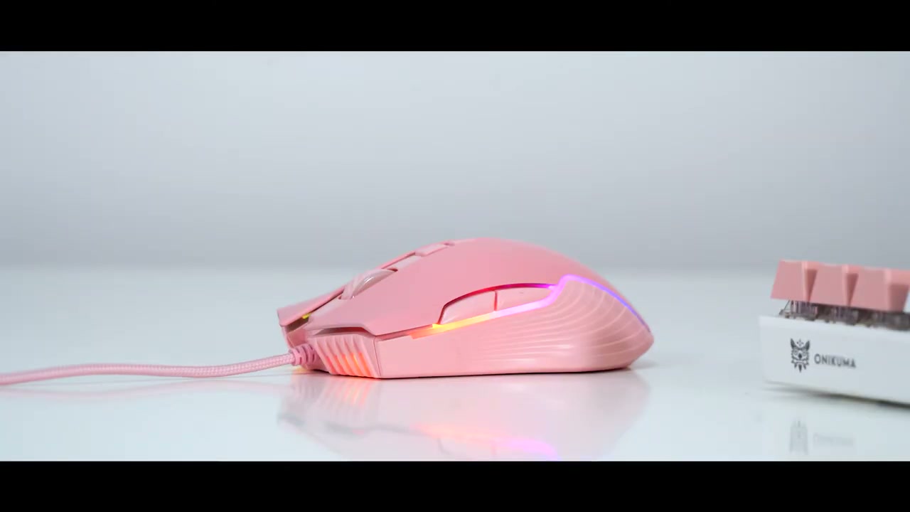 ویدیوی ماوس گیمینگ اونیکوما مدل Onikuma CW905 RGB صورتی