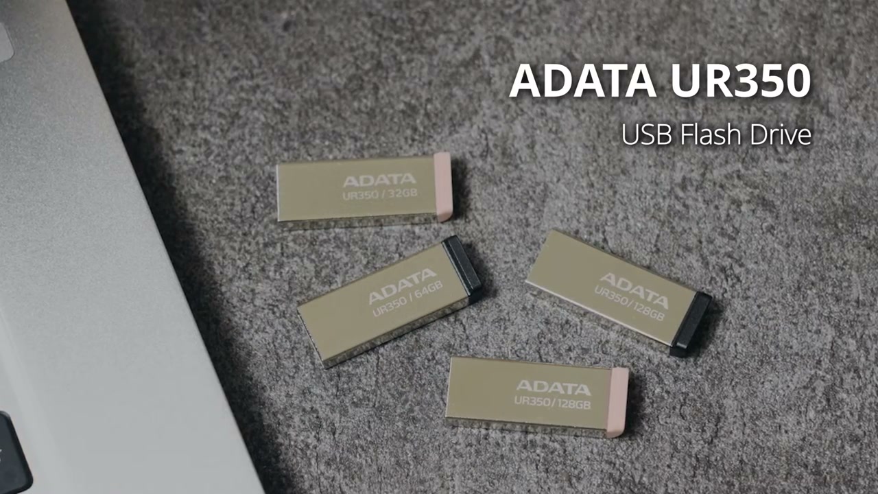 ویدیوی فلش مموری ADATA مدل UR350 USB 3.2 32GBسیلور-بژ