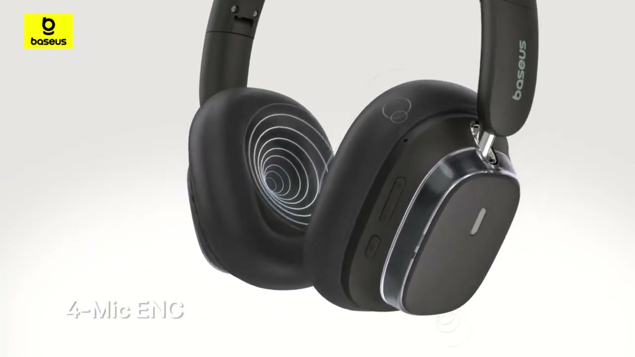 ویدیوی معرفی هدست بی سیم باسئوس مدل baseus bowie H1s noise cancellation کرمی